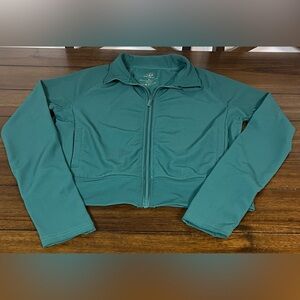 Move Theology Full Zip Jacket-Athletic Wear w/Thumb Holes-Dark Green-Size: Large